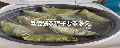 ​电饭锅煮粽子要煮多久