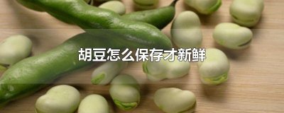 ​胡豆怎么保存才新鲜