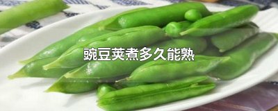 ​豌豆荚煮多久能熟