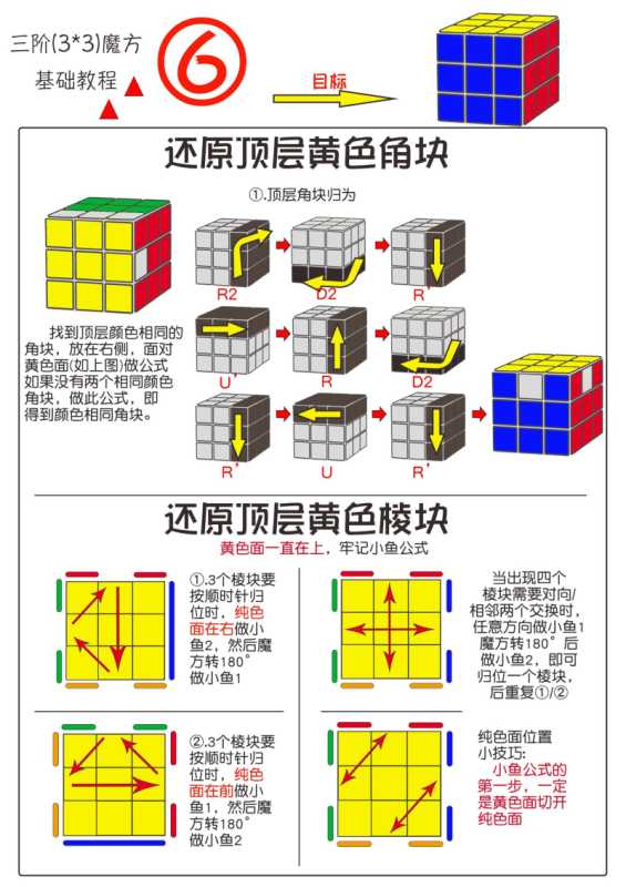 魔方公式(三阶魔方基础还原教程)