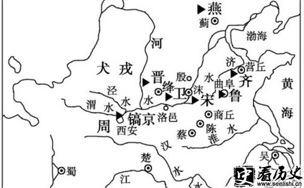 西周分封制地图