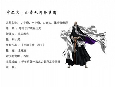 死神百科之尸魂界历史-山本元柳斎重国